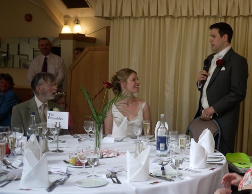 Man giving a wedding speech